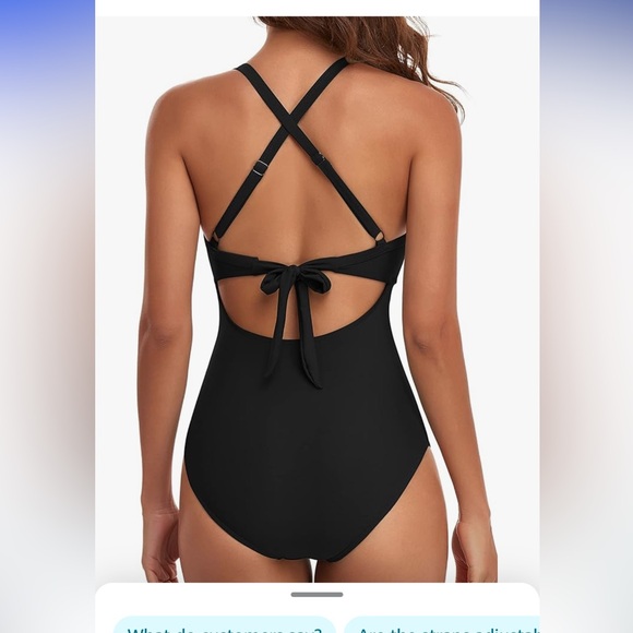 Eomenie Women's One Piece Swimsuits Tummy Control Cutout High Waisted - Picture 3 of 4